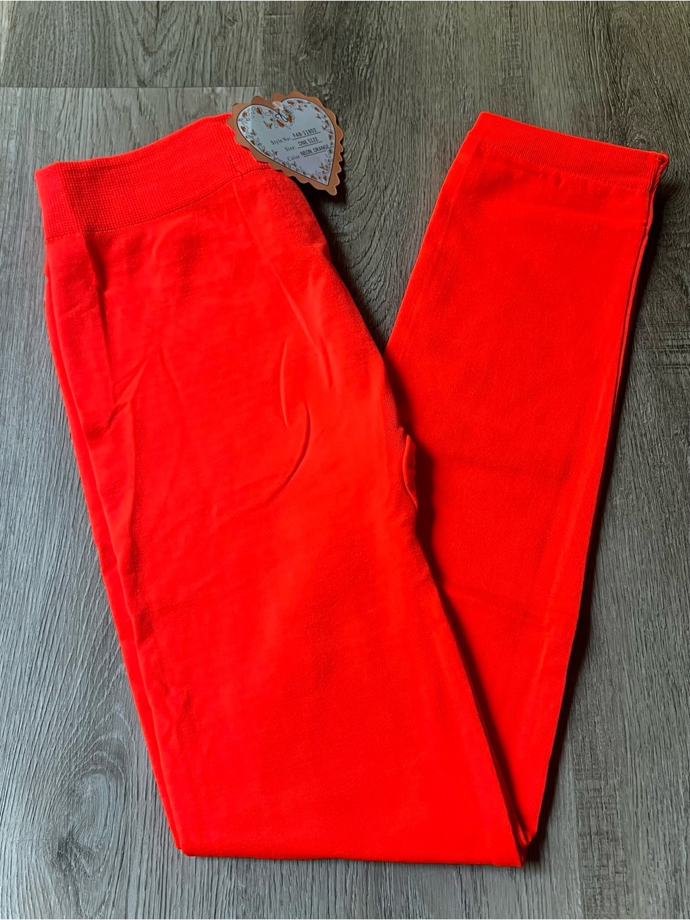 F&F Tangerine Neon Orange Stretch Track Pants/Joggers